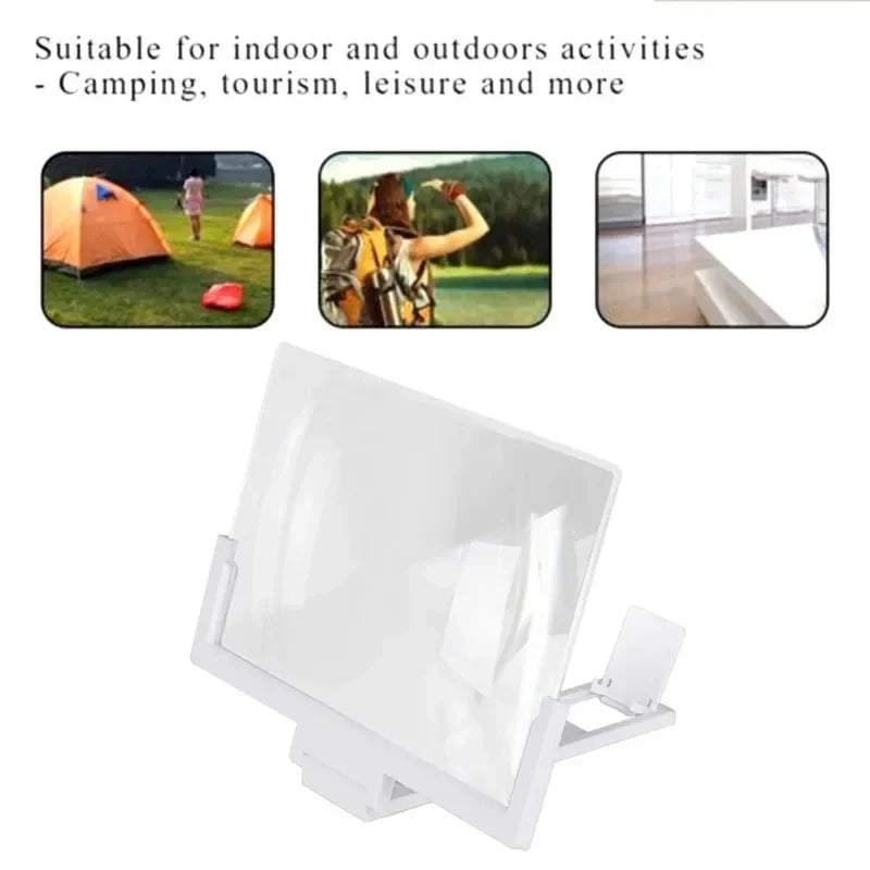 12/14in Mobile Phone Screen Amplifier 3D Magnifying Glass Stand Magnifier HD Video Amplifier Phone Stand Enlarged Screen Bracket