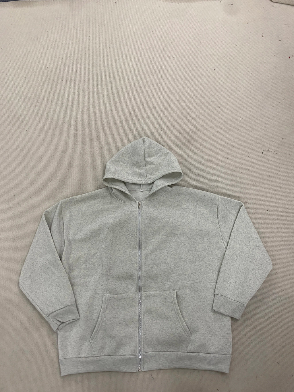 Y2K unisex gray hoodie with a stylish back and backpack design, trendy hip-hop style, versatile zipper style hoodie