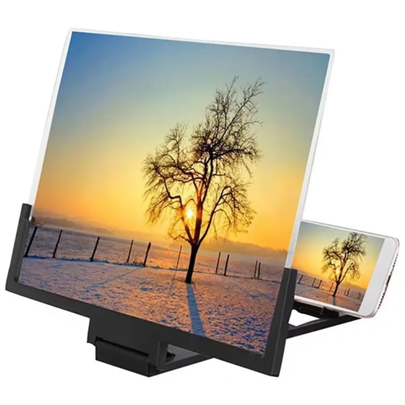 12/14in Mobile Phone Screen Amplifier 3D Magnifying Glass Stand Magnifier HD Video Amplifier Phone Stand Enlarged Screen Bracket