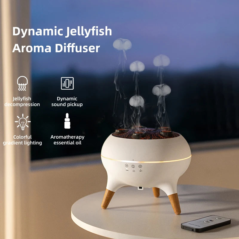 Jellyfish Aroma Humidifier Aromatherapy Diffuser Creative Ultrasonic Essential Oil Diffuser Remote Control Mist Humidifier